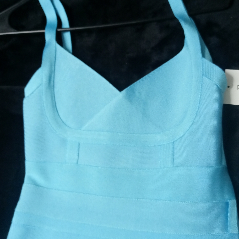 Aqua colored bandage dress